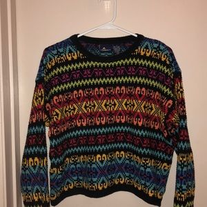 Crop woven multicolor sweater.